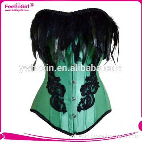 Wholesale Women Elegant Green Overbust Corset